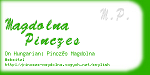 magdolna pinczes business card